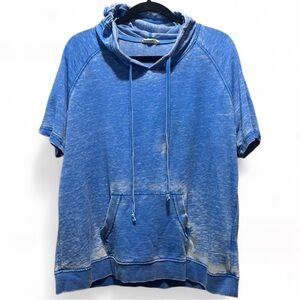 Jane & Delancey Blue Short Sleeve Pullover Hoodie